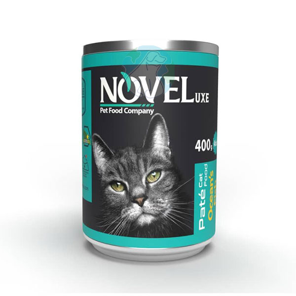 کنسرو پته ایرانی گربه طعم ماهی 400گرمی Novelux